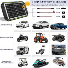 Load image into Gallery viewer, 12V 10W Solar Battery Charger Pro - Built-in MPPT Charge Controller + 3-Stages Charging - 10 Watts Solar Panel Trickle Battery Maintainer for Car, Motorcycle, Boat, ATV etc.
