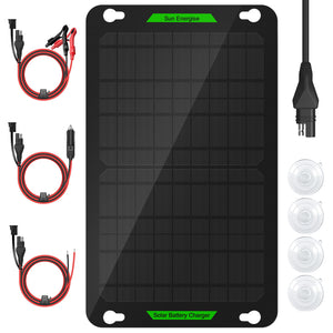 12V 10W Solar Battery Charger Pro - Built-in MPPT Charge Controller + 3-Stages Charging - 10 Watts Solar Panel Trickle Battery Maintainer for Car, RV, Boat, ATV etc.