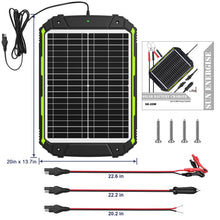 Load image into Gallery viewer, 12V 20W Solar Battery Charger Pro - Built-in MPPT Charge Controller + 3-Stages Charging - 20 Watts Solar Panel Trickle Battery Maintainer for Car, Motorcycle, Boat, ATV etc.
