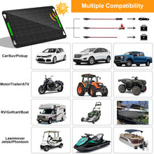 Load image into Gallery viewer, 12V 10W Solar Battery Charger Pro - Built-in MPPT Charge Controller + 3-Stages Charging - 10 Watts Solar Panel Trickle Battery Maintainer for Car, RV, Boat, ATV etc.
